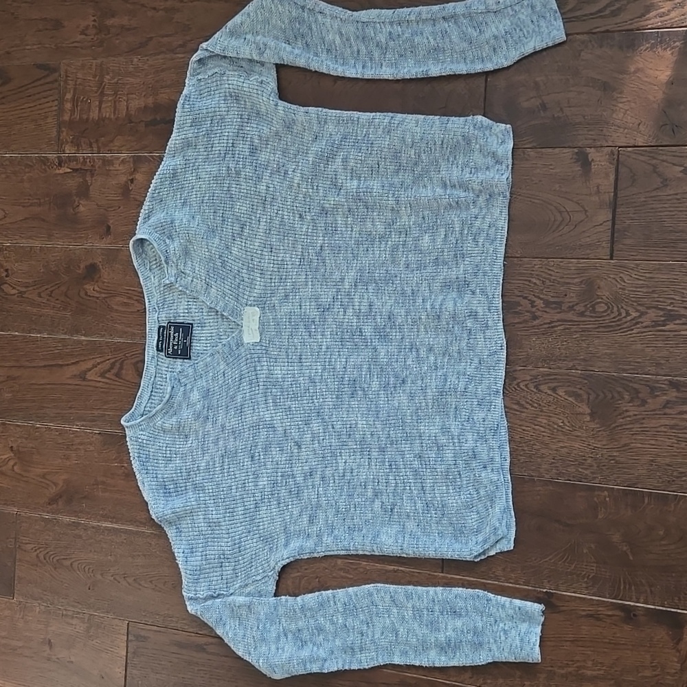 Abercrombie & Fitch Womens Blue Cotton Knit Vneck Sweater Size Small